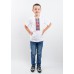 Embroidered t-shirt with short sleeves "Colours" red/white